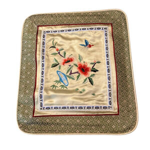 Toss pillow cover silky rayon satin hand embroidery golden square zips closed